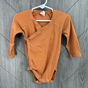 Kate Quinn Rust Long Sleeve Wrap Baby Bodysuit